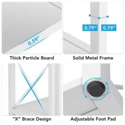 Jannelly 70.8 in. White Wood and Black Metal Frame 6 tier Radial Corner Shelves Bookcase Storage Rack Plant Stand by TRIBESIGNS WAY TO ORIGIN -Deals Glitzhome Store white tribesigns way to origin bookcases bookshelves hd f1446 wzz 44 1000