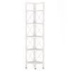 Halsey 63 in. White Wood and Metal Frame 5-Shelf Radial Corner Shelf Bookcase Storage Rack Plant Stand 5-Tiers by TRIBESIGNS WAY TO ORIGIN -Deals Glitzhome Store white tribesigns way to origin bookcases bookshelves hd sfc0253 64 1000