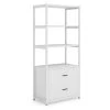 Kaduna 23.6 in. Wide White 4-Shelf Etagere Bookcase with 2-Drawers by TRIBESIGNS WAY TO ORIGIN 1 Kaduna 23.6 in. Wide White 4-Shelf Etagere Bookcase with 2-Drawers by TRIBESIGNS WAY TO ORIGIN -Deals Glitzhome Store white tribesigns way to origin bookcases bookshelves hd yaf2147 64 1000