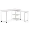 Billie 55 in. L-Shape White Metal White Particle Board Wood Top Corner Computer Desk with Rotating Storage Shelves by TRIBESIGNS WAY TO ORIGIN 2 Billie 55 in. L-Shape White Metal White Particle Board Wood Top Corner Computer Desk with Rotating Storage Shelves by TRIBESIGNS WAY TO ORIGIN -Deals Glitzhome Store white tribesigns way to origin computer desks hd c0244 64 1000