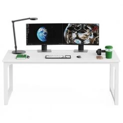 Halseey 70.8 in. W White Computer Desk Particle Board Wood Home Office Workstation Boardroom Desk by TRIBESIGNS WAY TO ORIGIN -Deals Glitzhome Store white tribesigns way to origin computer desks hd u0133 wzz 31 1000