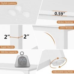 Halseey 70.8 in. W White Computer Desk Particle Board Wood Home Office Workstation Boardroom Desk by TRIBESIGNS WAY TO ORIGIN -Deals Glitzhome Store white tribesigns way to origin computer desks hd u0133 wzz 76 1000