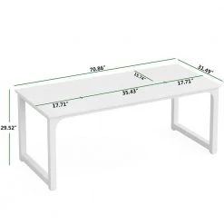 Halseey 70.8 in. W White Computer Desk Particle Board Wood Home Office Workstation Boardroom Desk by TRIBESIGNS WAY TO ORIGIN -Deals Glitzhome Store white tribesigns way to origin computer desks hd u0133 wzz fa 1000