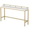 Benjamin 70.9'' Console Table Wood Vintage Gold White Sofa Table, Morden Industrial Narrow Skinny Hallway Metal by TRIBESIGNS WAY TO ORIGIN 2 Benjamin 70.9'' Console Table Wood Vintage Gold White Sofa Table, Morden Industrial Narrow Skinny Hallway Metal by TRIBESIGNS WAY TO ORIGIN -Deals Glitzhome Store white tribesigns way to origin console tables hd c0617 wzz 64 1000