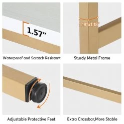 Benjamin 70.9'' Console Table Wood Vintage Gold White Sofa Table, Morden Industrial Narrow Skinny Hallway Metal by TRIBESIGNS WAY TO ORIGIN -Deals Glitzhome Store white tribesigns way to origin console tables hd c0617 wzz 76 1000