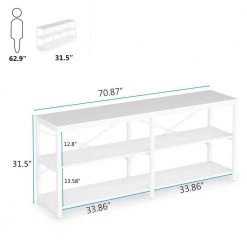 Bulgari 70.9 in. White Console Table Sofa Table with 3 Open Storage Shelves by TRIBESIGNS WAY TO ORIGIN -Deals Glitzhome Store white tribesigns way to origin console tables hd zycj179 1f 1000