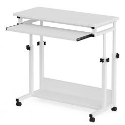Andrea 31.5 in. White Mobile Drawing Wood Desk Height Adjustable Laptop End Storage Shelf Computer Cart Keyboard Tray by TRIBESIGNS WAY TO ORIGIN -Deals Glitzhome Store white tribesigns way to origin end side tables hd c0620 wzz 1d 1000