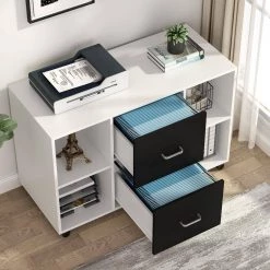 Galaxy White 4+2 Cube Engineered Wood File Cabinet with Rolling Wheels by TRIBESIGNS WAY TO ORIGIN -Deals Glitzhome Store white tribesigns way to origin file cabinets hd c0259 31 1000