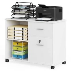 Cindy White File Cabinet with 2 Cube and 2-Drawers by TRIBESIGNS WAY TO ORIGIN
