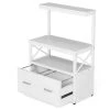 Earl White Particle Board Lateral File Cabinet Printer Stand with 3 Open Shelves and 1 Drawer by TRIBESIGNS WAY TO ORIGIN -Deals Glitzhome Store white tribesigns way to origin file cabinets hd jw0102 64 1000