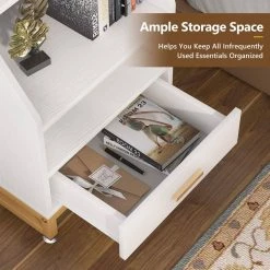 Mayville 1-Drawer White Nightstand 29.53 in. H x 19.69 in. W x 15.74 in. D by TRIBESIGNS WAY TO ORIGIN -Deals Glitzhome Store white tribesigns way to origin nightstands hd c0600 cx 44 1000