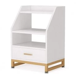 Mayville 1-Drawer White Nightstand 29.53 in. H x 19.69 in. W x 15.74 in. D by TRIBESIGNS WAY TO ORIGIN