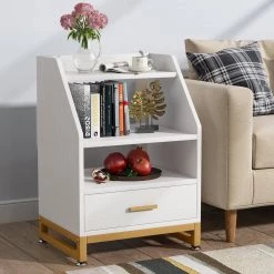 Mayville 1-Drawer White Nightstand 29.53 in. H x 19.69 in. W x 15.74 in. D by TRIBESIGNS WAY TO ORIGIN -Deals Glitzhome Store white tribesigns way to origin nightstands hd c0600 cx 77 1000