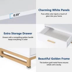 Mayville 1-Drawer White Nightstand 29.53 in. H x 19.69 in. W x 15.74 in. D by TRIBESIGNS WAY TO ORIGIN -Deals Glitzhome Store white tribesigns way to origin nightstands hd c0600 cx fa 1000