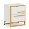 Mayville 2-Drawers White and Gold Frame Nightstand 24.01 in. H x 19.68 in. W x 16.14 in. D by TRIBESIGNS WAY TO ORIGIN 1 Mayville 2-Drawers White and Gold Frame Nightstand 24.01 in. H x 19.68 in. W x 16.14 in. D by TRIBESIGNS WAY TO ORIGIN -Deals Glitzhome Store white tribesigns way to origin nightstands hd sf00067b 64 1000