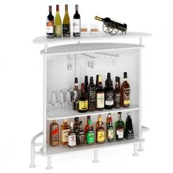 Adan 41.3 in. Semi-Circular Black Bar Table Unit with Metal Mesh Front, Home Liquor Bar Table with Storage and Footrest by TRIBESIGNS WAY TO ORIGIN -Deals Glitzhome Store white tribesigns way to origin sideboards buffet tables hd k0044 wzz 1d 1000