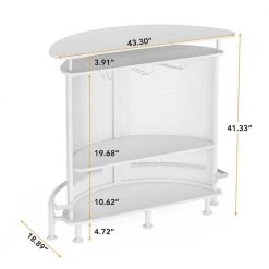 Adan 41.3 in. Semi-Circular Black Bar Table Unit with Metal Mesh Front, Home Liquor Bar Table with Storage and Footrest by TRIBESIGNS WAY TO ORIGIN -Deals Glitzhome Store white tribesigns way to origin sideboards buffet tables hd k0044 wzz 66 1000