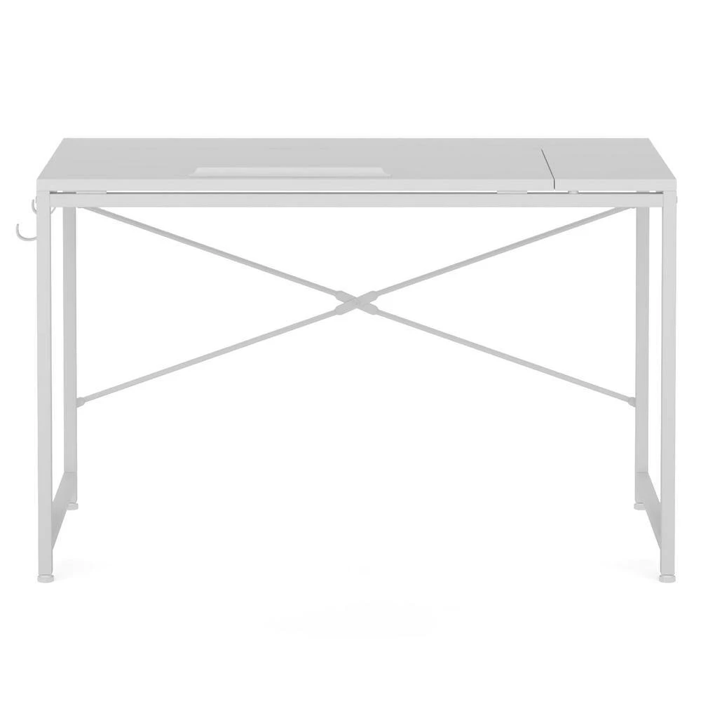 Halseey 39 in. White Drafting Table Writing Painting Studying Reading Desk Art Til-table Height Angle 2 Hooks by TRIBESIGNS WAY TO ORIGIN 7 Halseey 39 in. White Drafting Table Writing Painting Studying Reading Desk Art Til-table Height Angle 2 Hooks by TRIBESIGNS WAY TO ORIGIN - Image 5