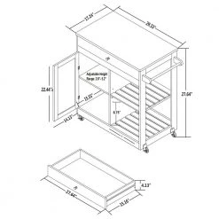 White Kitchen Cart with Natural Wood Top by Glitzhome 22 White Kitchen Cart with Natural Wood Top by Glitzhome -Deals Glitzhome Store white with natural wood top glitzhome kitchen carts 1005202022 d4 1000