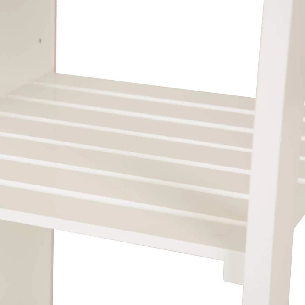 White Kitchen Cart with Natural Wood Top by Glitzhome 10 White Kitchen Cart with Natural Wood Top by Glitzhome - Image 8