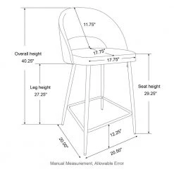 40.25 in. H Yellow Low Back Mixing Fabic/Leatherette Bar Stool with Brown Tapered Metal Legs (Set of 2) by Glitzhome -Deals Glitzhome Store yellow glitzhome bar stools 2000900057 c3 1000