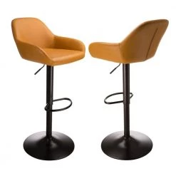 42.72 in. H Yellow Mid-Century Modern Leatherette Gaslift Metal Frame Adjustable Swivel Low Back Bar Stool (Set of 2) by Glitzhome 14 42.72 in. H Yellow Mid-Century Modern Leatherette Gaslift Metal Frame Adjustable Swivel Low Back Bar Stool (Set of 2) by Glitzhome -Deals Glitzhome Store yellow glitzhome bar stools gh1010202901 1f 1000