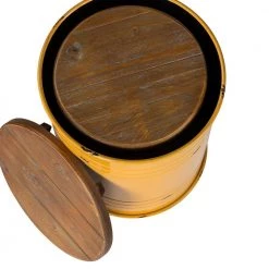 14.5 in. W Yellow Round Wood Storage End Table or Accent Table or Stool with Solid Wood Lid (2-Pack) by Glitzhome -Deals Glitzhome Store yellow glitzhome end side tables ga2003800009 44 1000